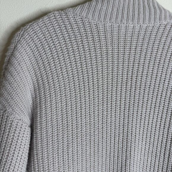 Elie Tahari Sweater Womens Small Gray Open Front Cardigan Wool Cashmere Ribbed - Picture 12 of 12